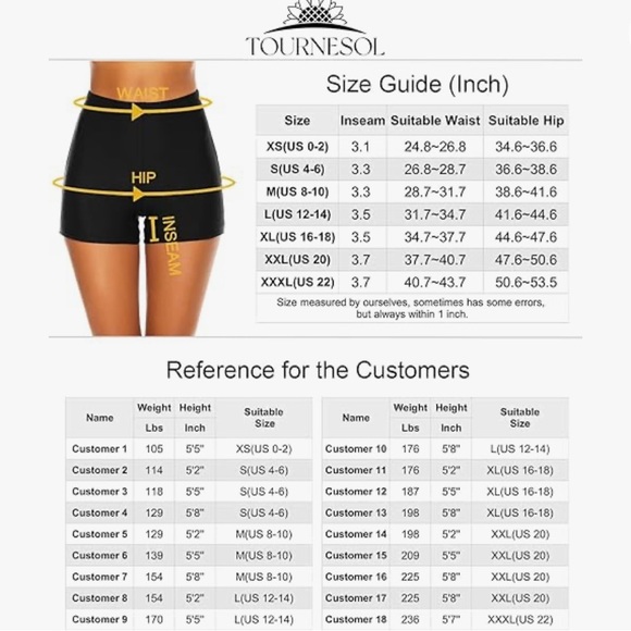 Tournesol Swim Shorts High Waisted Bathing Suit Bottoms Swimsuit Boy Shorts - Picture 12 of 12